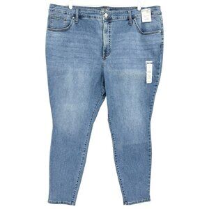 NWT Terra & Sky Women's Core Skinny High Rise Stretch‎ Blue Denim Jeans Plus 26W